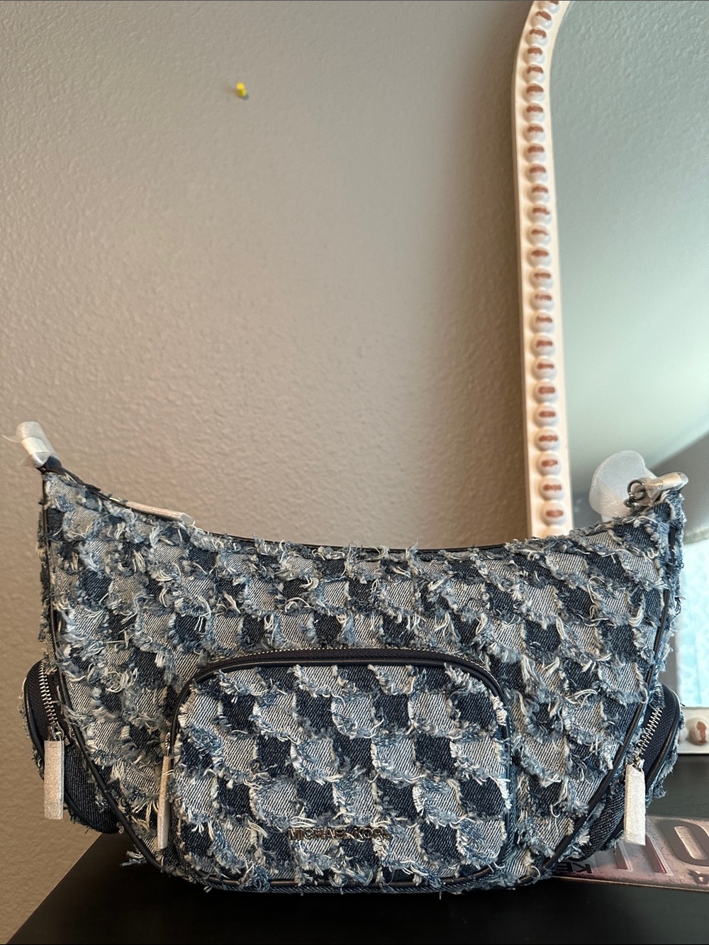 Michael Kors Patchwork Denim Convertible Shoulder Bag in Blue - Picture 3 of 6